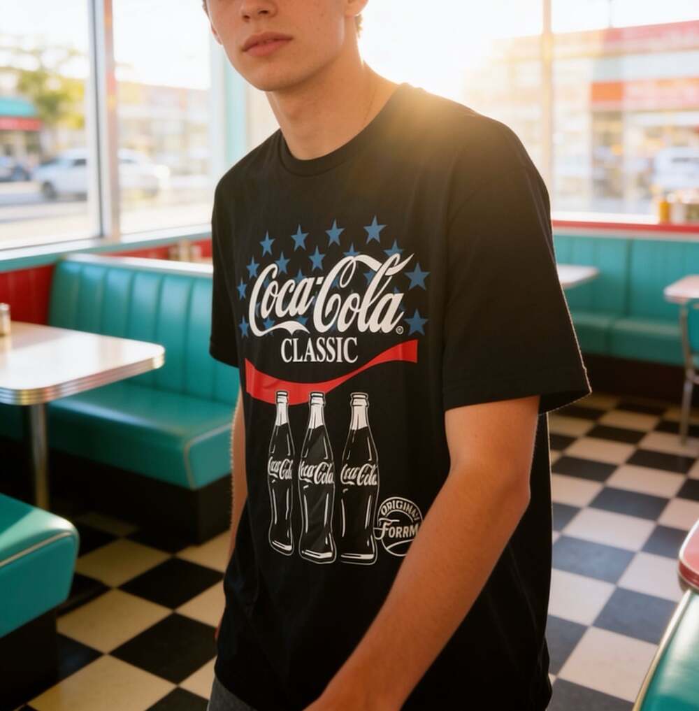 Coca-Cola Classic Graphic T-Shirt Black Size 3XLT
